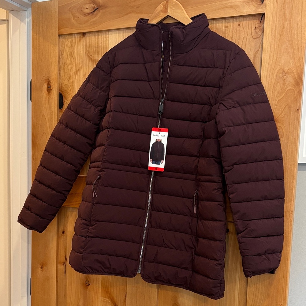 Nautica Women's Burgundy Puffer Jacket